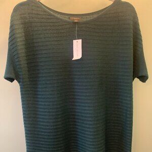 Ann Taylor Factory Green Short Sleeve Sweater S NWT